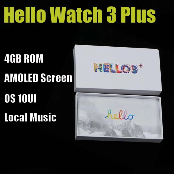 2024 Hello Watch 3 Plus Smartwatch Men AMOLED 4G RAM NFC Compass Waterproof Long Battery Life 49mm Smart Watch For ios Andriod