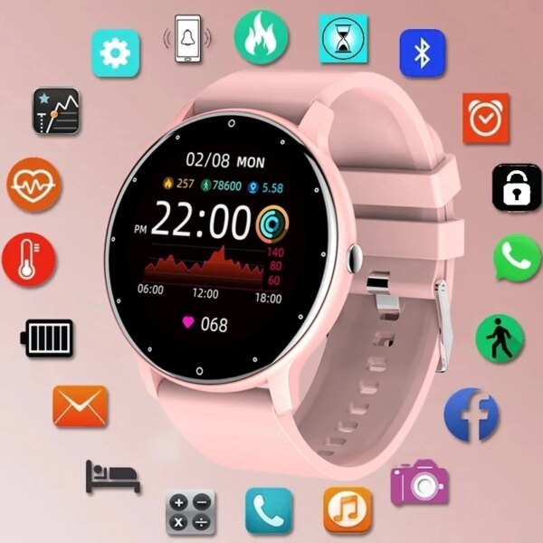 2024 Men Smart Watch Ladies HD Full Touch Sports Fitness Watch  Waterproof For Android IOS Call Reminder Smartwatch Female