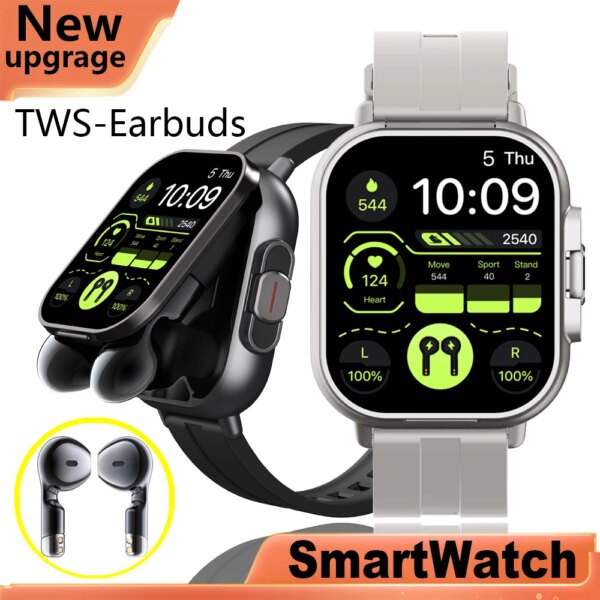 2024 NEW D8 2 In 1 Smart Watch With Earbuds With 2” Touchscreen Payment Function Heart Rate Blood Pressure Monitor For Men Women