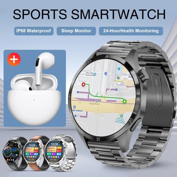 2024 NEW GT4 Pro AMOLED Smart Watch Men Custom Dial Answer Call Sport Fitness Tracker Men Waterproof Smartwatch For Android ios