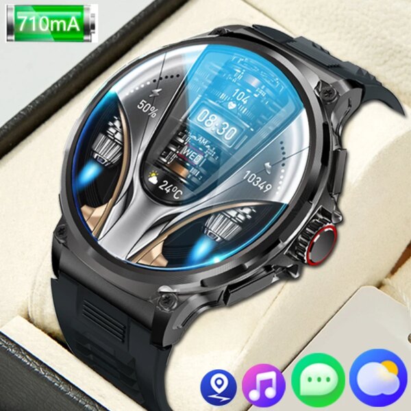 2024 New 1.85-inch Ultra HD Smart Watch Men 710mAh GPS Track  HD Bluetooth Call Large Battery Sports Fitness Tracker Smartwatch