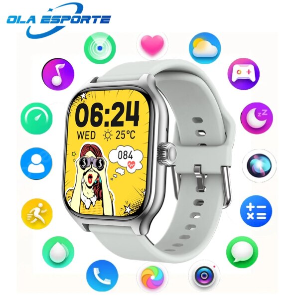 2024 New Bluetooth Answer Call Smart Watch Men 2.01'' Full Touch Dial Call Fitness Tracker IP67 Waterproof Smartwatch Man Women