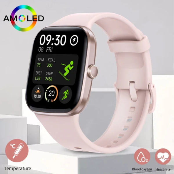 2024 New Bluetooth Call Smart Watch Ladies Sports Fitness Bracelet Waterproof Heart Rate Blood Pressure Tracker Smartwatch Woman