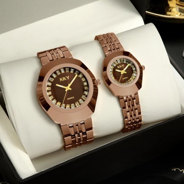 2024 New Creative Coffee Luxury Quartz Men Women Watches Waterproof Full Steel Fashion Couple Wristwatches Male Clock For Gift