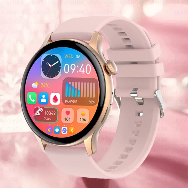 2024 New Fashion Voice Call Smart Watch Ladies Forever Display Custom Watch Face Sports Health Bracelet Waterproof Smartwatch