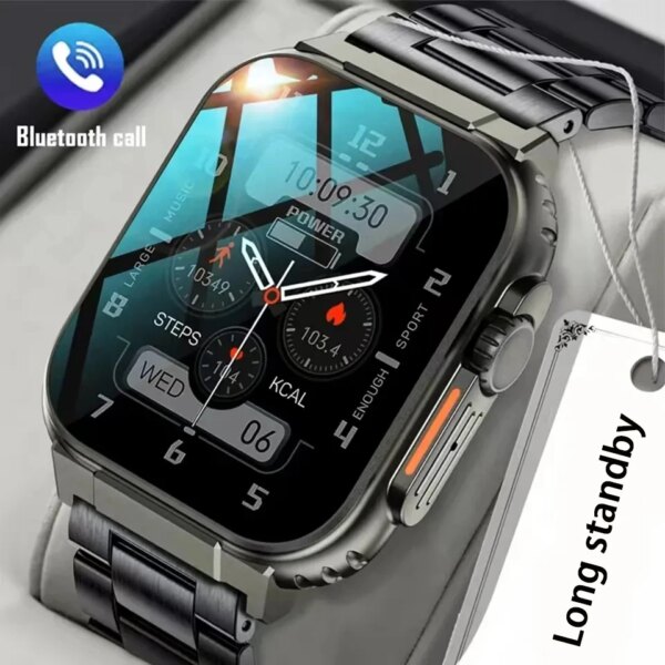 2024 New Military Craft AMOLED HD BT Call Women Men Smart Watch 600mAh Battery 100+Sports Fitness Tracker Waterproof Smartwatch