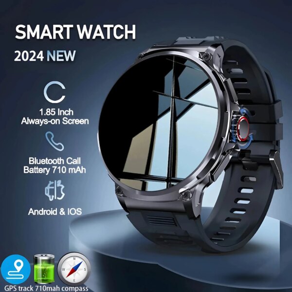 2024 New Military Quality GPS Track Smart Watch Men 1.85\