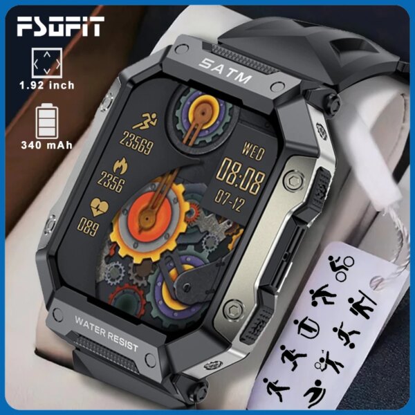 2024 New Outdoor Sports Smart Watch Waterproof IP67 Blood Pressure Oxygen Heart Rate Health Fitness Monitor Men Women Smartwatch