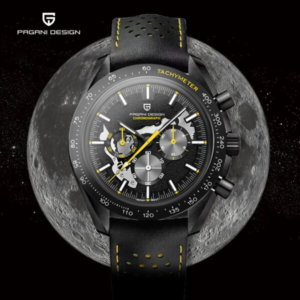 2024 New PAGANI DESIGN Moon Mens Quartz Watches Luxury Chronograph Watch For Men AR Sapphire Mirror Waterproof Reloj Hombre 1701