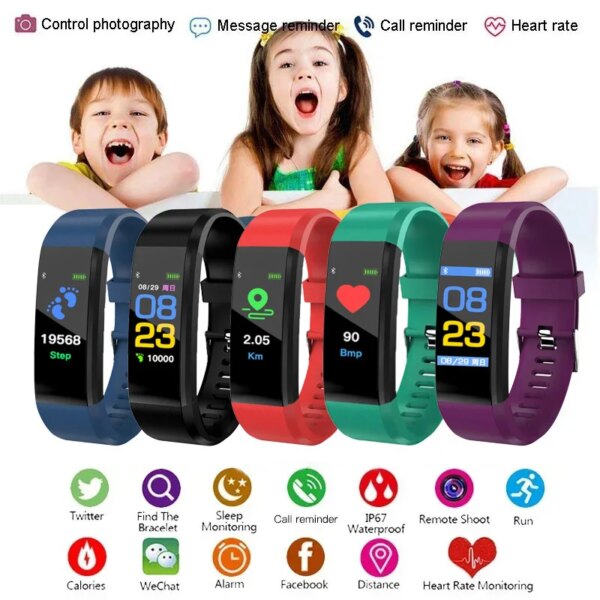 2024 New Smart Digital Clock For Kids Connection clock Step Count Heart Rate Monitoring, Bluetooth Male And Female Clock