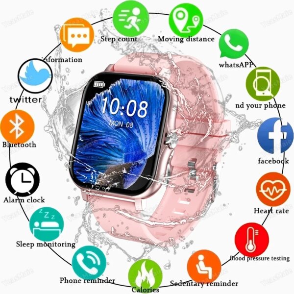 2024 New Smart Watch For Men Women Gift Full Touch Screen Sports Fitness Watches Bluetooth Calls Digital Smartwatch Wristwatch