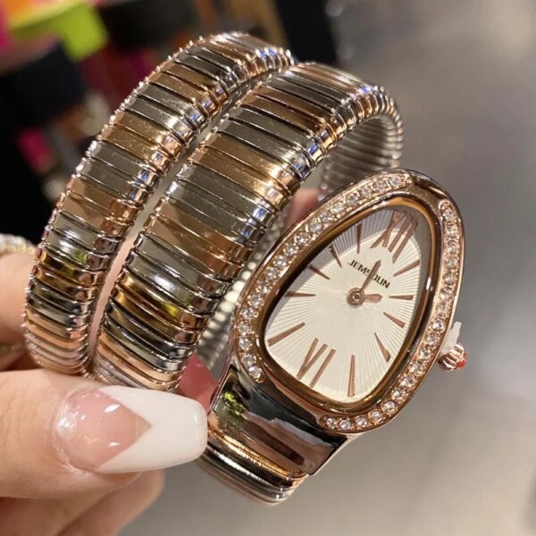 2024 Original Brand Watches for ladies Luxury Full Stainless Steel With Diamond Snake WristWatch Fashion Hot Top Quality Clocks