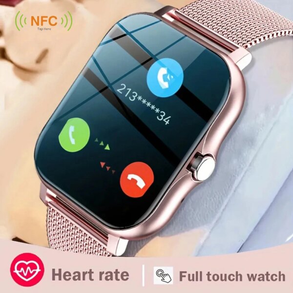 2024 Smart Watch For Women Full Touch Screen Bluetooth Call IP68 Waterproof Watches Sport Fitness Tracker Watch Lady Reloj Mujer