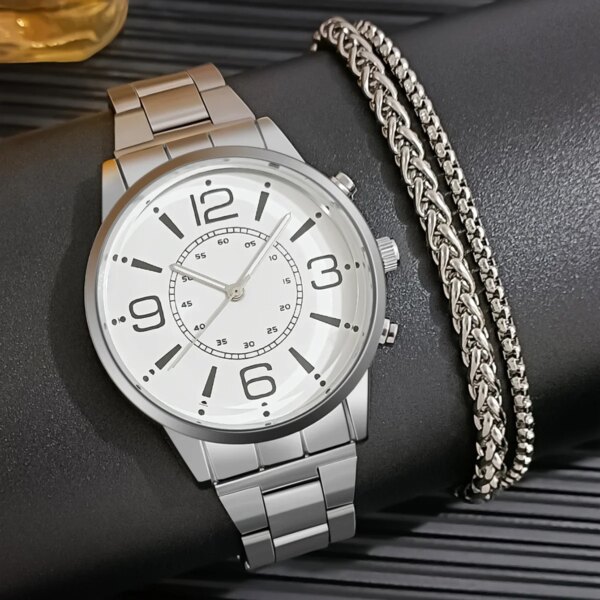 2024 Vintage Classic Large Circular Frame Men Watch Casual Fashion Big Dial Man  Steel Strip Strap  Casual Quartz Wristwatch