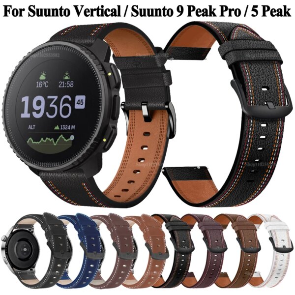 22mm Leather Watch Strap For Suunto Vertical Band For Suunto 9 Peak Pro/5 Peak Band Bracelet Replacement Watchband Accessories