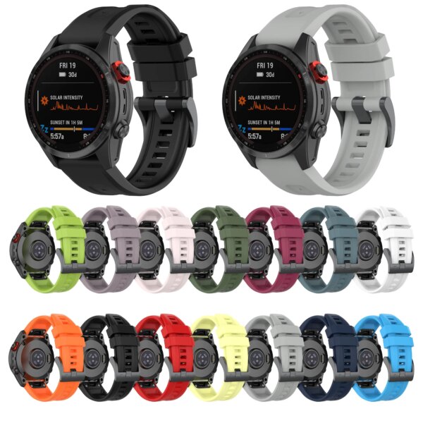 26mm Silicone Strap for Garmin fenix 7X 7 7S 6X 6 Pro 6S 5 5X Plus Smart watch Band Bracelet for Garmin Descent mk2i mk3 51mm