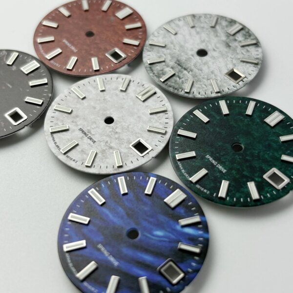 28.5mm GS matte pattern single day calendar NH35 dial custom dial assembly watch