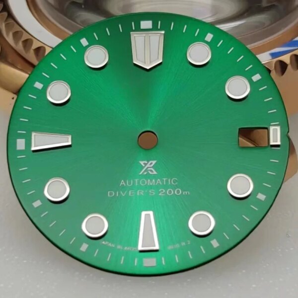 28.5mm New Prospex Sunpattern C3 Strong Green Luminous NH35 Dial Watch Accessories Custom Watch S Dial