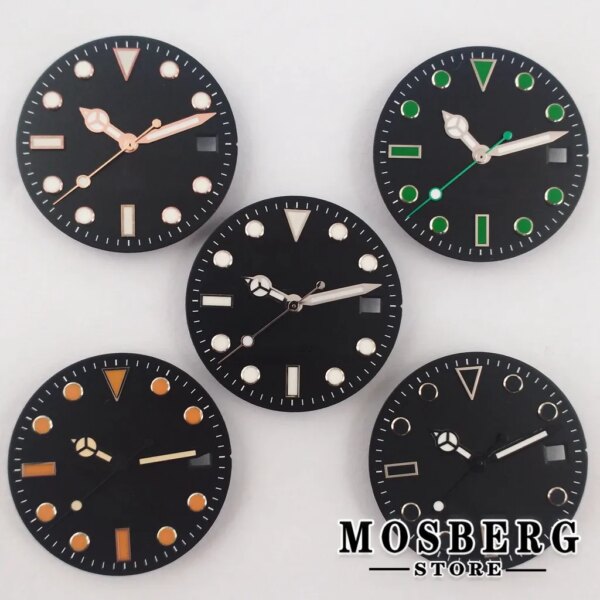 28.5mm Sterile Black Watch Dial Date Window With Watch Hands For NH35 NH36 ETA 2824 2836 Miyota 8215 8205 DG2813 3804 Movement