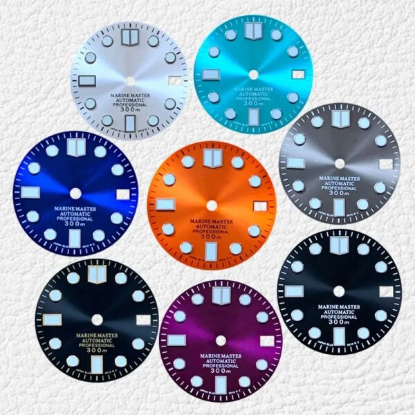 28.5mm Sunburst 007 Single Calendar Modified Dial Green Luminous Suitable For NH35 Movement Watch Accessories