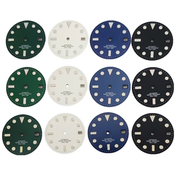 28.5mm dial Gray Green Black White  Blue luminous fit NH35 NH35A ETA 2824 2836 Miyota 8215 821A DG2813 3804 movement