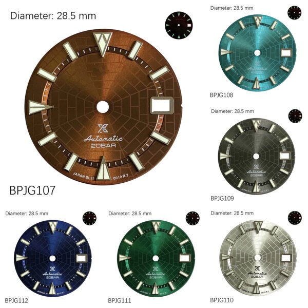 28.5mm spider web NH35 movement modification dial watch accessories custom watch S logo（1）