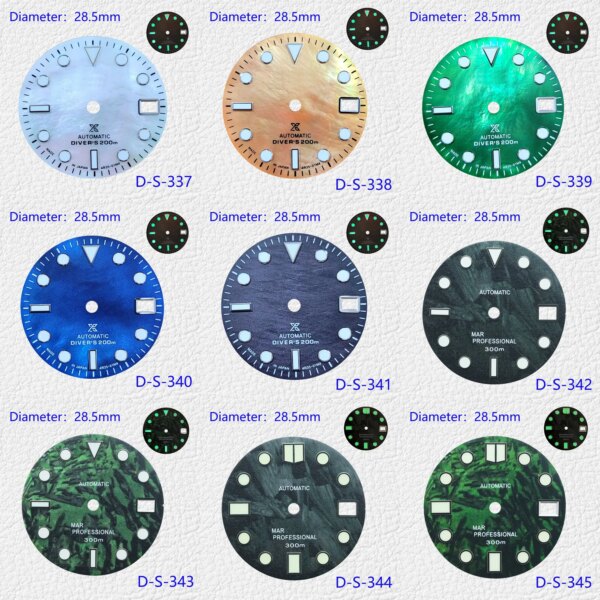 29mm Shell Dial Suitable for SKx007/SUB C3 Luminous Watch Accessories Suitable for NH35 and NH36 Automatic Movement （1）