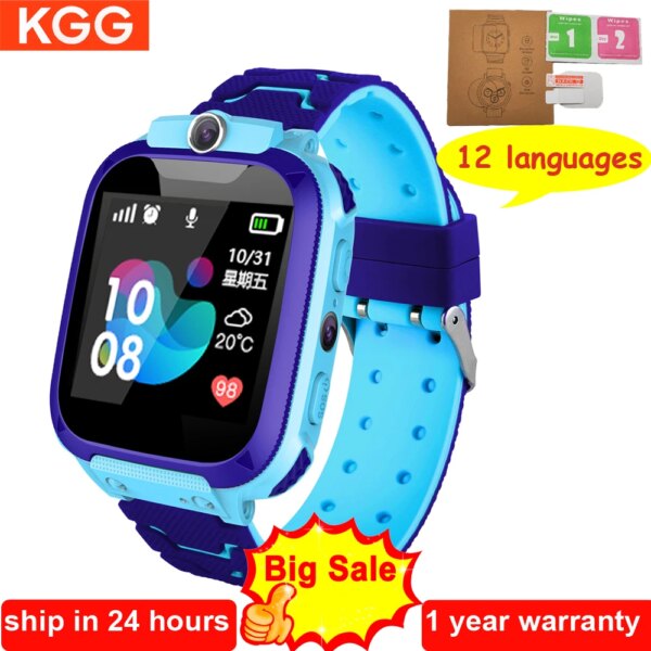 2G Kids Smart Watch SOS Call Remote Call Back LBS Location Children Smartwatch with Math Game 12 Languages Kids Clock Gifts.