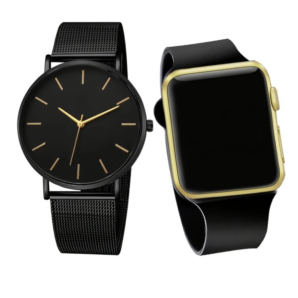 2pcs Stylish Sophisticated Couple Quartz Watches, Men And Women's Jewelry