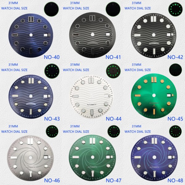 31mm luminous dial suitable for hippocampus 300 watch dial suitable for 8215 2836 movement watch accessories 31mm （1）（