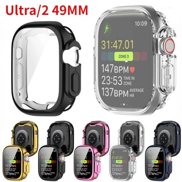 360 Full Soft Protective Case for Apple Watch Ultra 2 49mm TPU Screen Protector Bumper for iWatch Series Ultra 49mm Watch Cover