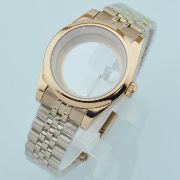 36MM/40MM Rose Gold Watch Case Fit NH34 NH35 NH36 PT5000 ST2130 ETA2824 Movement Sapphire Glass