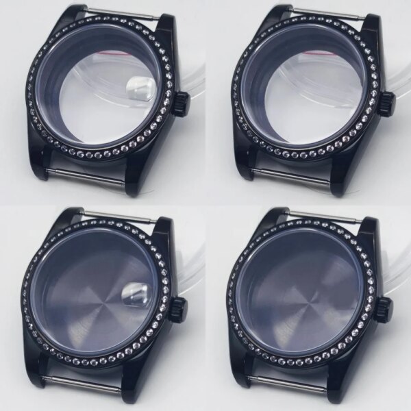 36mm/39mm Black Stainless Steel Watch Case Sapphire Glass fit NH35 NH36 ETA2824 2836 DG2813 3804 Miyota82 PT5000 Movement