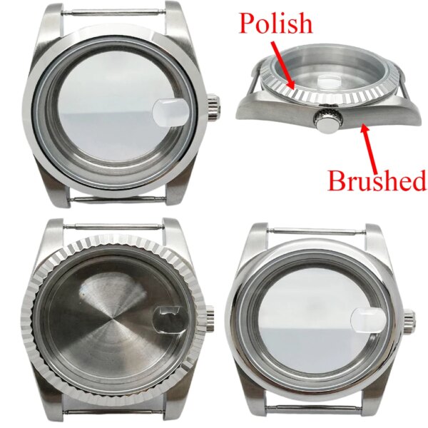 36mm 39mm Watch Case Polish Brush Sapphire Glass For NH35 NH36 ETA2836 Miyota 8215 8205 821A DG2813 3804 ETA2824 PT5000 Movement