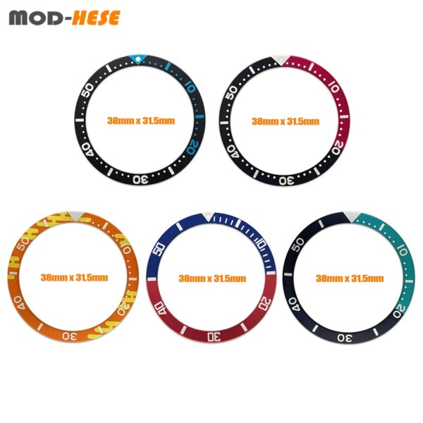 38mm SPRD Aluminium Bezel Insert Fit For Seiko 5 SKX007 SKX009 SRPD Watch Case NH35 Watch Case Seiko Flat Bezel Insert Ring