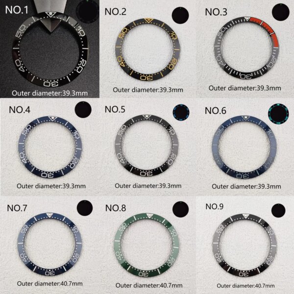 39/39.3/40.7/41.5/42/42.9mm Sloping/Flat Luminous Ceramic Bezel Insert Replacement fit TAG HEUE automatic watch nh35