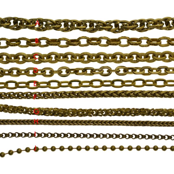 40cm assorted  biker Fine solid brass large Itlay cuban link pattern  wallet jean lanyard pocket watch chain DIY