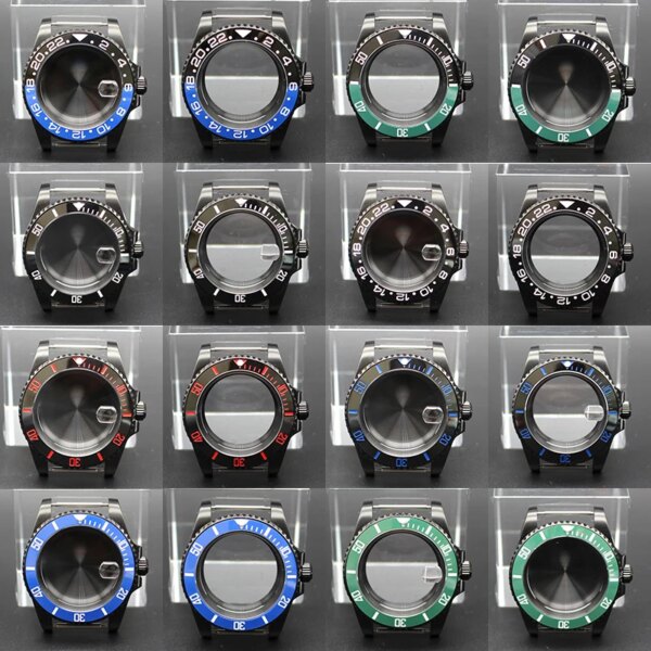 40mm Luxury Watch Cases Sapphire Crystal Glass for Seiko nh34 nh35 nh36/38 Eta 2824 Miyota 8215 Movement 28.5mm Dial Gmt Master