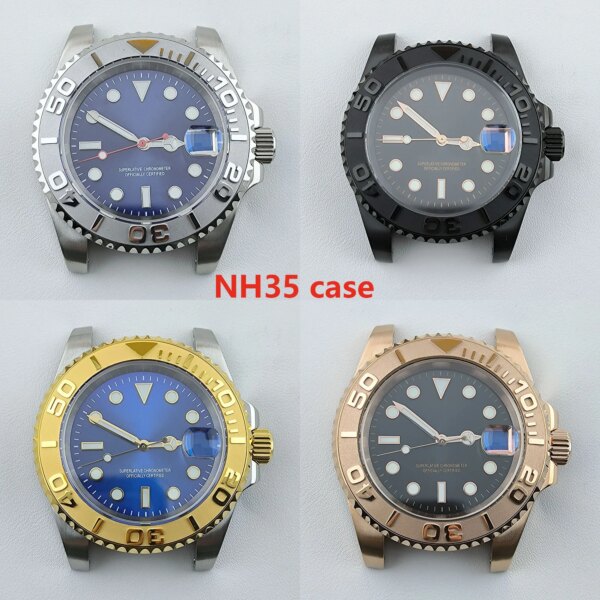 40mm NH35 Case Stainless Steel Men Automatic Mechanical Sapphire Glass Waterproof Watch Parts for Yacht-master NH36 Movement