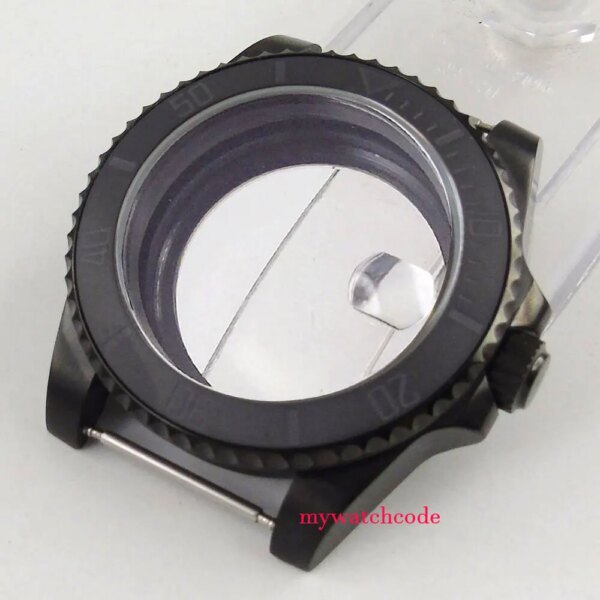 40mm Sapphire Glass Ceramic PVD Bezel Watch Case Fit Eta 2824 2836 Movement