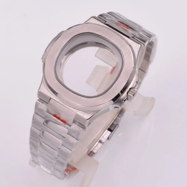 40mm Silver Watch Case Fit NH35 NH36 Automatic Movements Parts Solid stainless steel