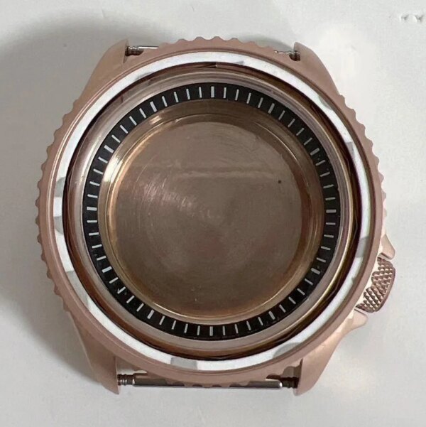 41.5mm Watch Case For Seiko 5 SKX 3.8 Crown PVD Rose Gold 316L Stainless Steel Fit 28.5mm Dial NH35 NH36 4R Movement Watch Case