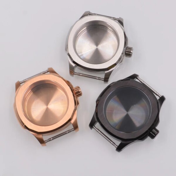 41MM Sapphire Glass Stainless Steel Rose Gold/Silver/Gold Watch Case Fit NH35 NH36 Automatic Movement