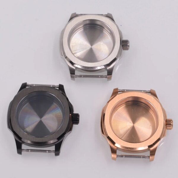 41MM Sapphire Glass Watch Case Fit NH35 NH36 Automatic Movement Silver/Black/Rose gold