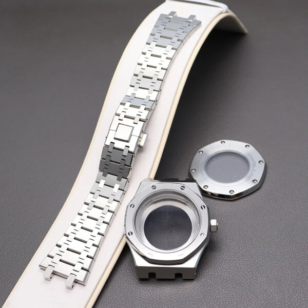 41mm Case Bracelet Men's Watch Watchband Parts For Seiko nh36 nh35 Movement 31.8mm Dial Sapphire Crystal Glass Wristband Mod