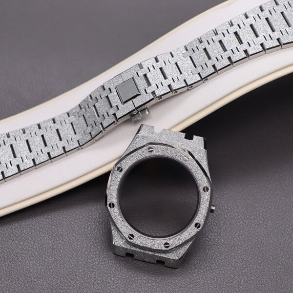 41mm Case Strap Men's Watch Watchband Parts For Seiko nh36 nh35 Movement 31.8mm Dial Sapphire Crystal Glass accessory Waterproof