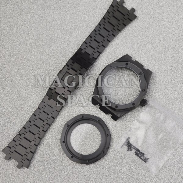 41mm NH35 Case Black Men's Watch Cases Watchbands Parts For Modified Oak Seiko NH35 NH36 Automatic Movement 31.8mm Dial