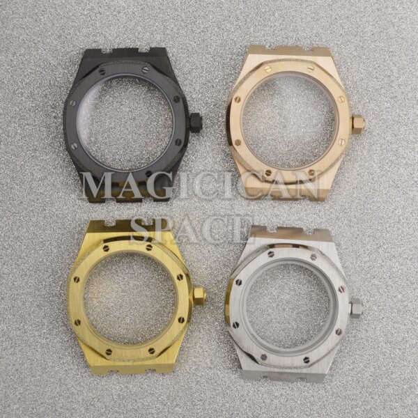 41mm NH35 Case Stainless Steel Watch Case Parts For Oak Seiko nh35 nh36 Movement 31.8mm Dial Waterproof Mod Accessories