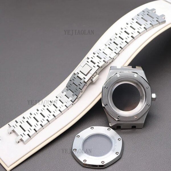 41mm Watch Case Strap Men's Watchband Parts For Seiko nh34 nh35 nh36 nh38 Movement 31.8mm Dial Sapphire Crystal Glass Waterproof