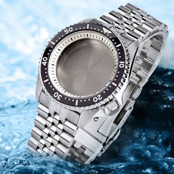 42mm Sapphire Glass Watch Case Fit SKX 007 NH35 NH36 2824 White Chapter ring